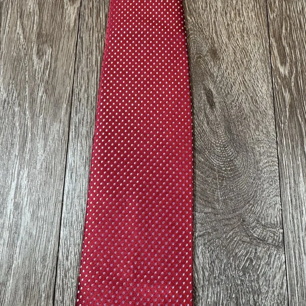 Men's Silk Blue Dot Red Neck Tie Hand Sewn by Robert Talbott for Nordstrom
